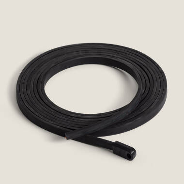 Elektrisch Snoer Plat  voor slingers Zwart.