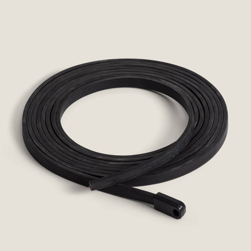 Image de Câble Électrique Plat pour Guirlandes sur Mesure Noir 