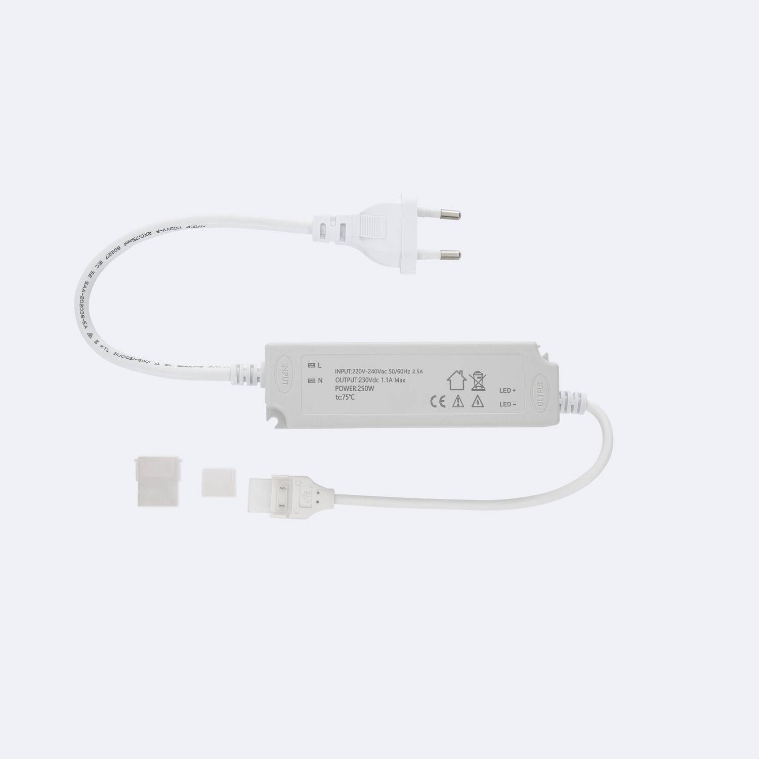Driver Flicker Free do Taśm LED Samoregulujących 220V AC COB SILICONE FLEX Szerokość 10mm Monocolor - widok 3