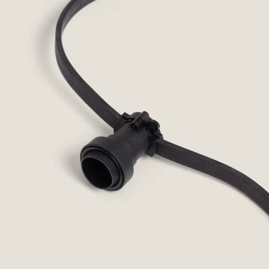 Image of Black Outdoor Garland with Flat Electric cable for E27 Lampholder