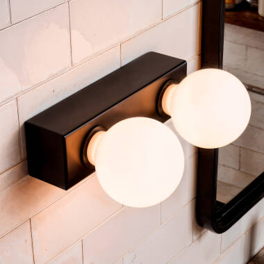 Image of Aizkra 2 Spotlight Metal Wall Lamp for Bathrooms
