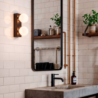 Image of Aizkra 2 Spotlight Metal Wall Lamp for Bathrooms