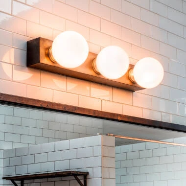 Lampada da Parete Bagno Metallo 3 Faretti Aizkra