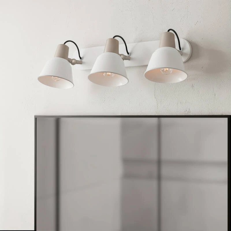 Lampada da Parete Bagno Metallo 3 Faretti Birzay