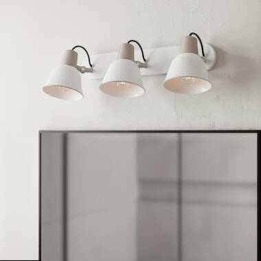 Image of Birzay 3 Spotlight Metal Wall Lamp for Bathrooms