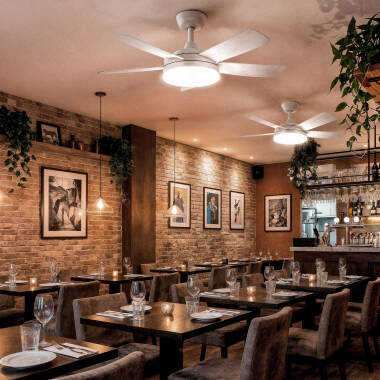 Image of Patroclo Silent Ceiling Fan with DC Motor in White 132cm 