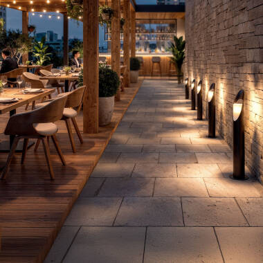 Image of Oblong Outdoor Aluminium Bollard 60cm