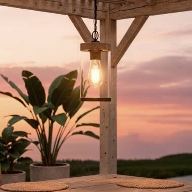 Immagine di Lampada a Sospensione per Esterni Vetro Silpoh