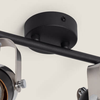 Image of Sinner Adjustable Aluminium 2 Spotlight Ceiling Lamp in Black