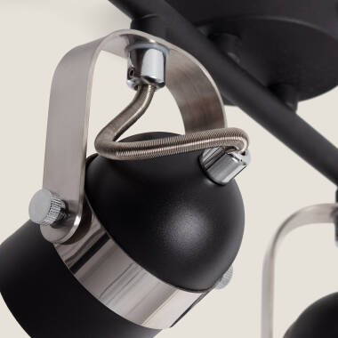 Image of Sinner Adjustable Aluminium 2 Spotlight Ceiling Lamp in Black