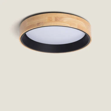 Plafondlamp LED 30W Rond Hout en aluminium Ø570mm CCT Selecteerbaar Dari