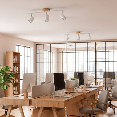 Bild von Deckenleuchte verstellbar Holz und metall 2 Strahler Albus