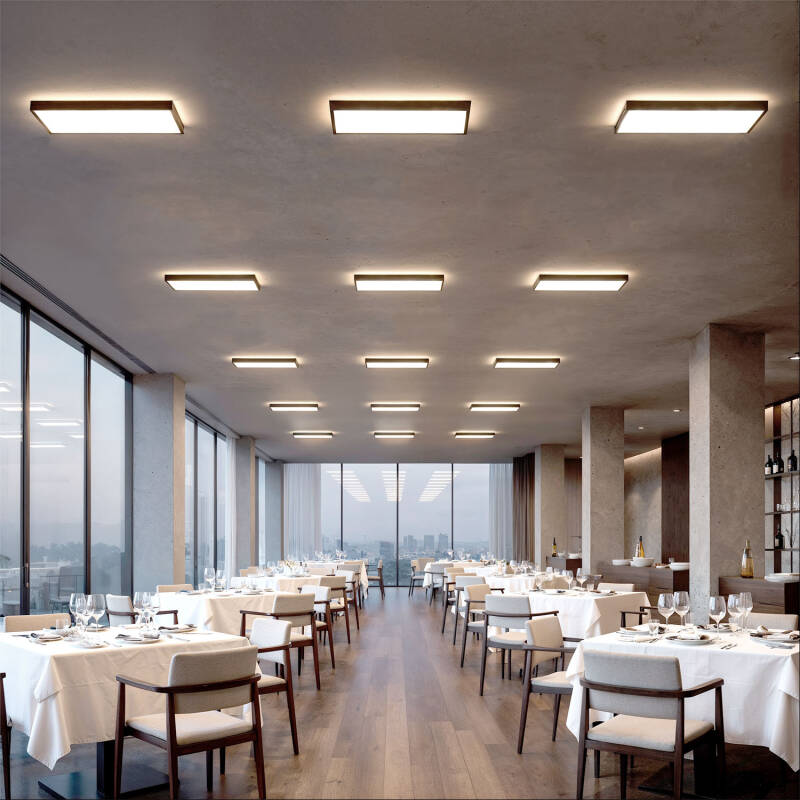 Bild von LED-Deckenleuchte 24W Rechteckig SwitchCCT Wählbar 580x200 mm Doppelseitig Schwarz