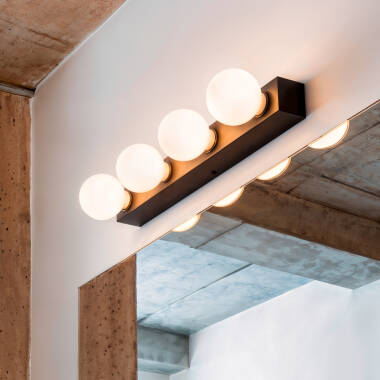 Afbeelding van Wandlamp Badkamer Metaal 4 Spots Aizkra