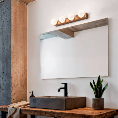 Afbeelding van Wandlamp Badkamer Metaal 4 Spots Aizkra