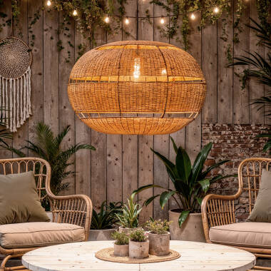 Suspension Rotin pour Extérieure Oblate Bulang Ø800 mm ILUZZIA