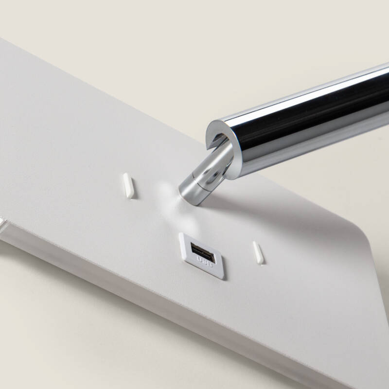 Obrázek Nástěnná LED Lampa se Světlem na Čtení  z Kovu 8W s USB portem Rossey