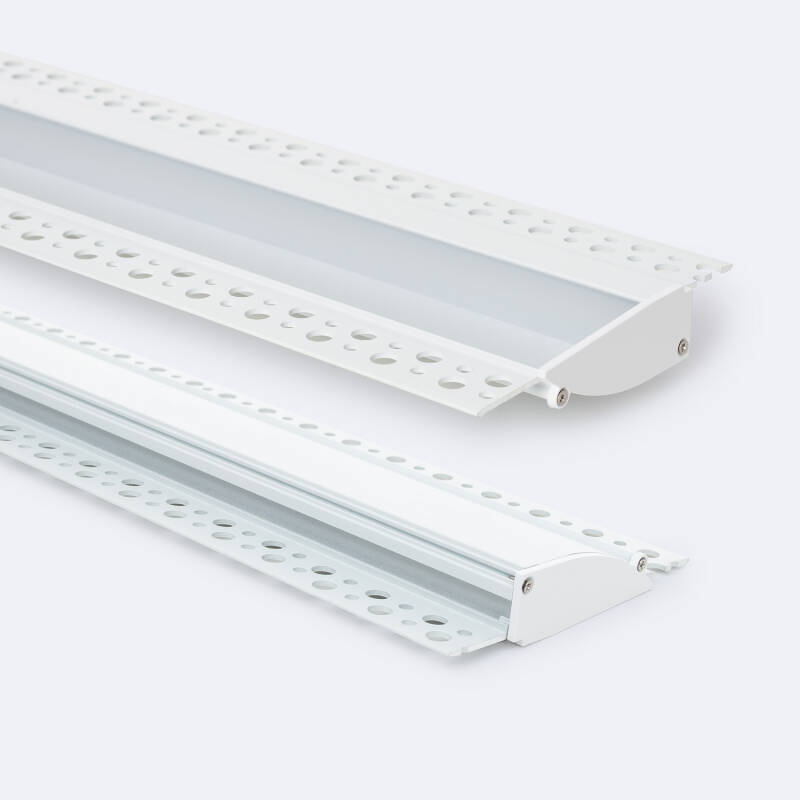 Image of Plaster-in Recessed 2m Aluminium Profile with Continuous Cover for LED Strip up to 12mm
