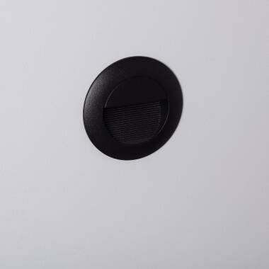 LED-Wandleuchte Aussen 3W Einbau Rund Schwarz Olite