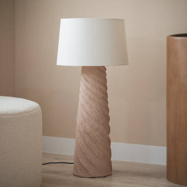 Stojací Lampa z Papíru Maché a Kovu Stari