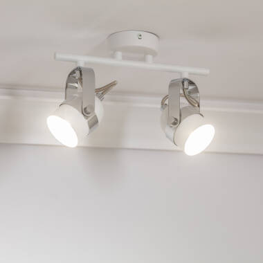 Plafonnier Orientable Aluminium Sinner 2 Spots Blanc