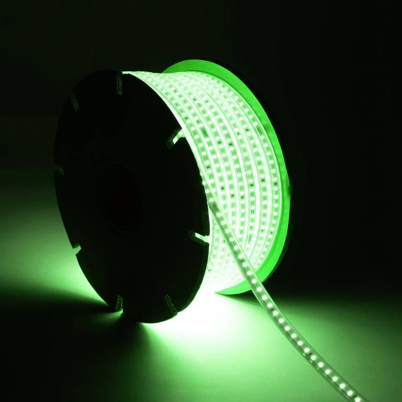 Image de Ruban LED Dimmable 220V SMD 120 LED/m BOBINE 50m 8.5W/m 850lm/m Largeur 12mm Coupe 20cm IP65