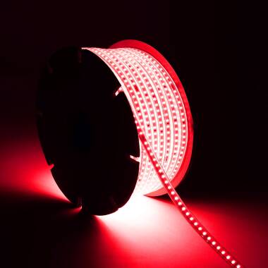 Led Strip Dimbaar 220V SMD 120 LED/m ROL 50m 8.5W/m 850lm/m Breedte 12mm te knippen om de 20cm IP65