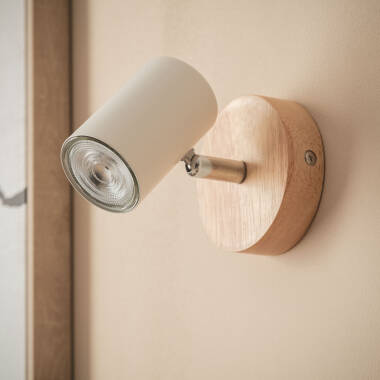 Lampada da Soffitto Orientabile Legno 1 Faretto Albus