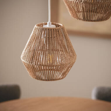 Image of Trilla Braided Paper Three Spotlight Pendant Lamp 