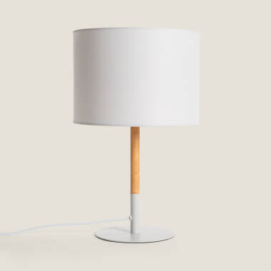 Lampa Stołowa Metal i Drewno Silinda