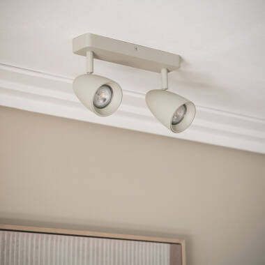 Adrien Rectangular Aluminium 2 Spotlight Wall Lamp