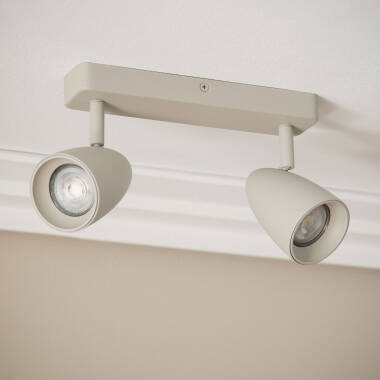 Adrien Rectangular Aluminium 2 Spotlight Wall Lamp