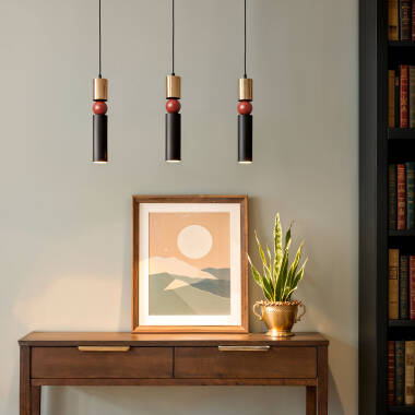 Afbeelding van Hanglamp van Metaal en Glas Luyo 