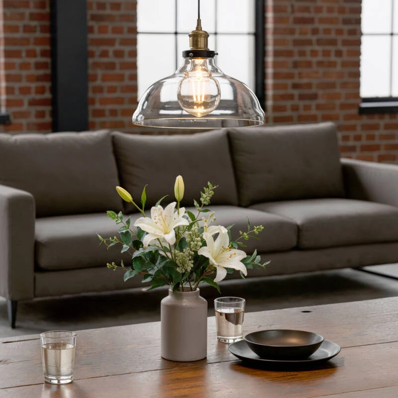 Image of Springsteen Metal and Glass Pendant Lamp