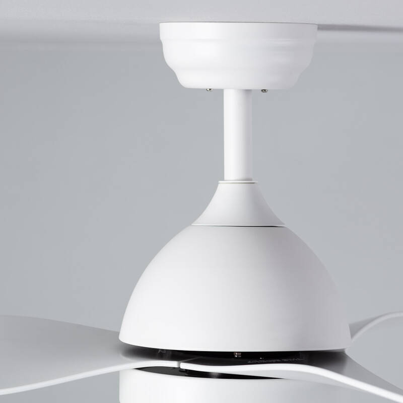 Immagine di Ventilatore LED da Soffitto Esterni Woolworth Bianco 127cm Motore DC 