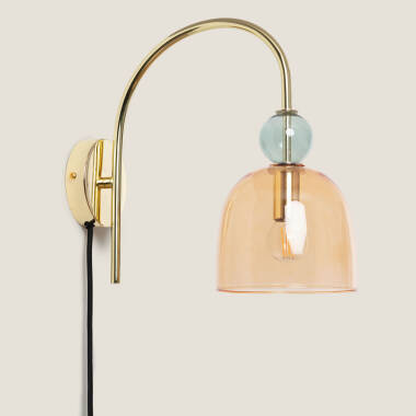 Obrázek Skleněná/Kovová Nástěnná Lampa Baudelaire 