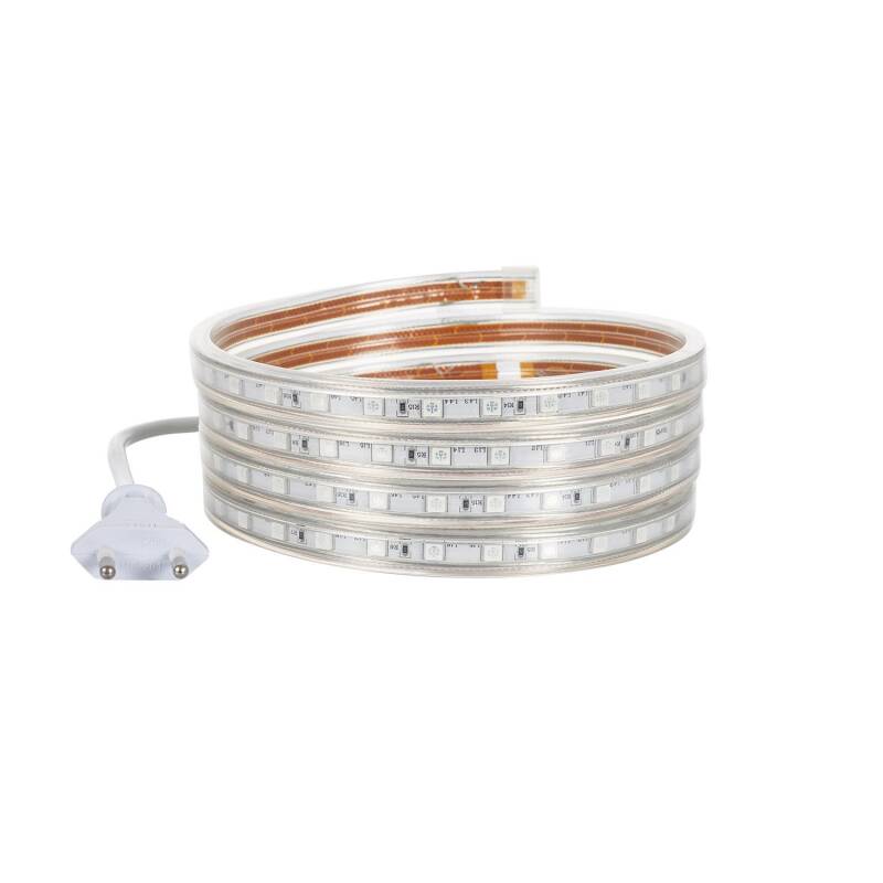 Afbeelding van LED Strip 220V AC 60LED/m Groen Ip65 op Maat In te korten om de 100cm en 14 mm Breed