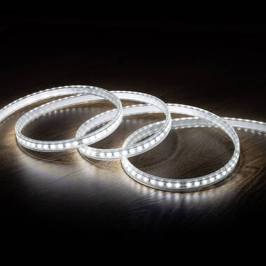 Striscia LED 220V AC 100 LED/m Bianco Freddo IP67 su Misura Larghezza 14mm Taglio ogni 25cm