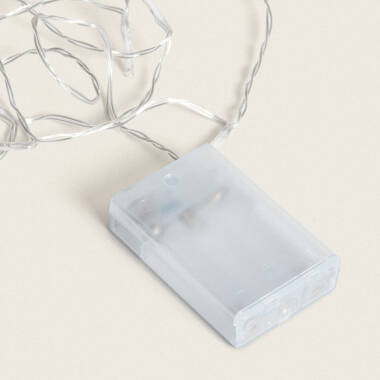 Immagine di Ghirlanda Cavo LED a Pile 3m Bianco Caldo con Timer