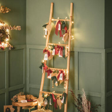 Immagine di Ghirlanda Cavo LED a Pile 3m Bianco Caldo con Timer