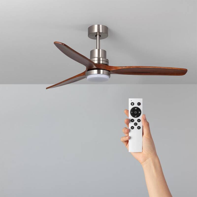 Immagine di Ventilatore LED da Soffitto Savate Nickel 132cm Motore DC