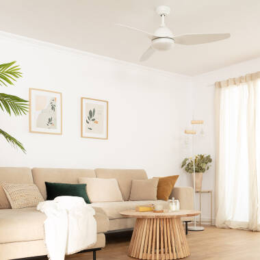 Immagine di Ventilatore LED da Soffitto Woolworth Bianco 127cm Motore DC