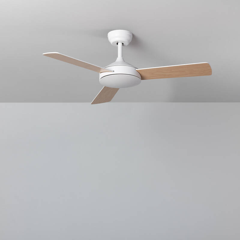 Immagine di Ventiladore da Soffitto per Esterni Navy Bianco Legno 107cm Motore DC