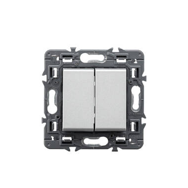 Doppel Wechselschalt Mechanismus Einpolig 10AX Aluminium LEGRAND Valena Next 741345