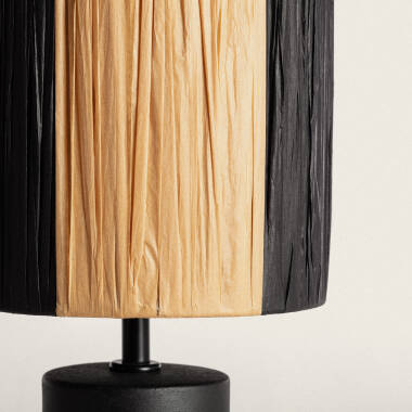 Afbeelding van Tafellamp van keramiek en raffia  Tyler