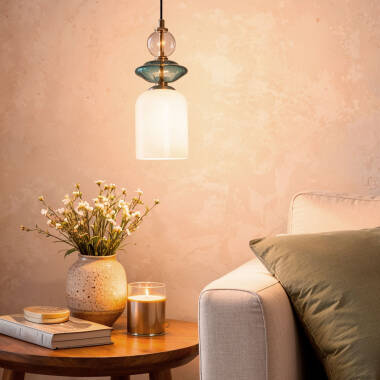 Bild von Pendelleuchte Metall und Glas Bethia