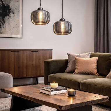 Afbeelding van Hanglamp Metaal en Glas Beryl