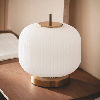 Stolní Lampa z Kovu a Skla Beca