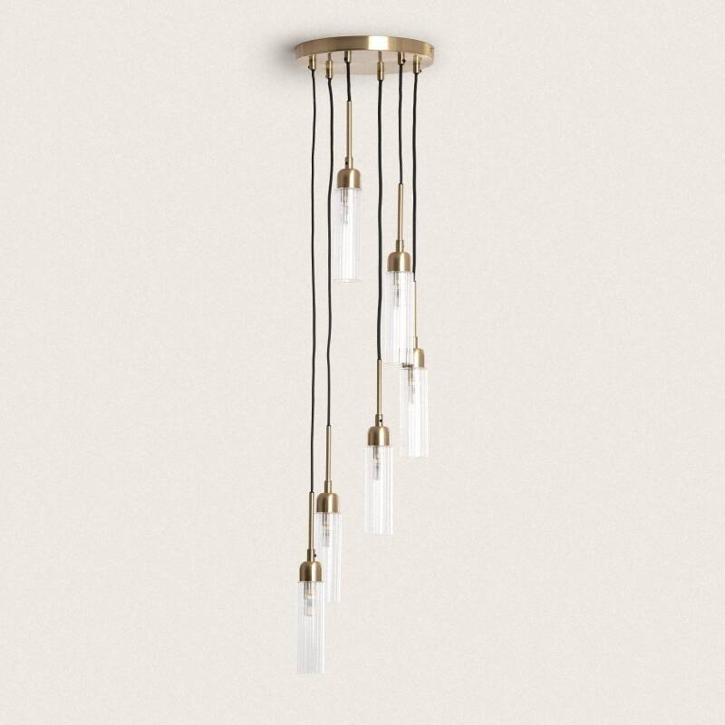 Bild von Pendelleuchte Metall und Glas Sest Iraide