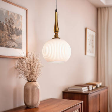 Afbeelding van Hanglamp Metaal en Glas Belma